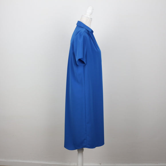 Electric Blue V-Neck T-Shirt Dress | Size 34
