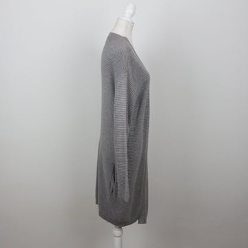H&M Grey Ribbed Long Cardigan | Size XS