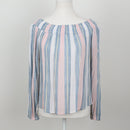 Pastel Stripe Off-Shoulder Blouse – Size M-1