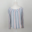 Pastel Stripe Off-Shoulder Blouse – Size M-2