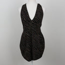 Zara Black Glitter Zebra Print Halter Playsuit – Size M-1