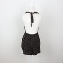 Zara Black Glitter Zebra Print Halter Playsuit – Size M-4
