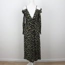 Topshop Black Ditsy Floral Cold-Shoulder Maxi Dress – Size 10-1
