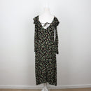Topshop Black Ditsy Floral Cold-Shoulder Maxi Dress – Size 10-3