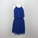 Woolworths Electric Blue Chiffon Halter Neck Blouson Dress – Size 6-1