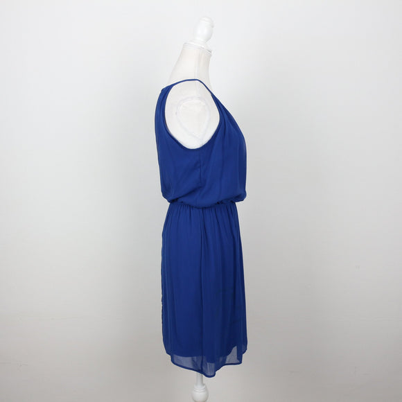 Woolworths Electric Blue Chiffon Halter Neck Blouson Dress – Size 6