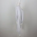 H&M Light Grey Open-Knit Cropped Button-Up Cardigan – Size M-4