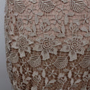 Champagne Floral Lace Bodice Pleated Chiffon Maxi Evening Gown – Size XL-4