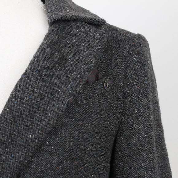 Charcoal Flecked Herringbone Tweed Blazer – Size 10