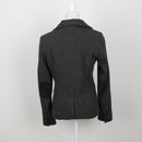 Charcoal Flecked Herringbone Tweed Blazer – Size 10-4