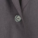 Taupe Longline Single-Button Shoulder Pad Blazer – Size 34-5