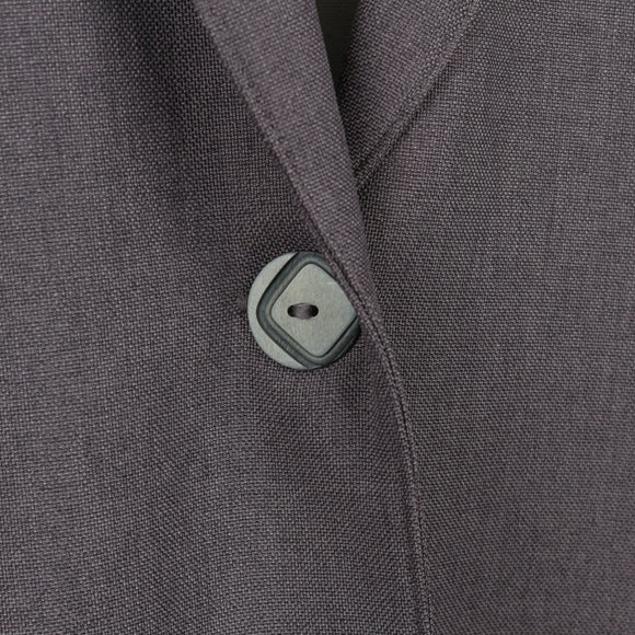 Taupe Longline Single-Button Shoulder Pad Blazer – Size 34