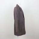 Taupe Longline Single-Button Shoulder Pad Blazer – Size 34-2