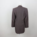 Taupe Longline Single-Button Shoulder Pad Blazer – Size 34-4