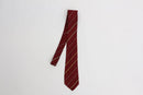 Lanvin Men's Tie: Maroon with yellow and white stripe-3