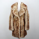 Camel & Cream Tipped Faux Fur Longline Coat – Size S-1