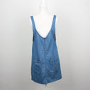 The Fix Mid-Wash Denim Pinafore Mini Dress with Patch Pockets – Size 6-1