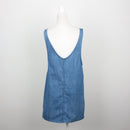 The Fix Mid-Wash Denim Pinafore Mini Dress with Patch Pockets – Size 6-3