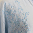 Powder Blue Tonal Floral Embroidered Button-Down Oversized Shirt – Size L-4