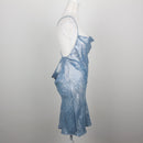 Zara Ice Blue Metallic Cowl Neck Slip Mini Dress – Size M-2