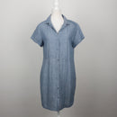 Banana Republic Chambray Linen Short-Sleeve Button-Down Shirt Dress – Size 8-1