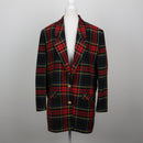 Vintage Red & Black Royal Stewart Tartan Longline Blazer – Size L-1
