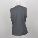 Charcoal Grey Zip-Front V-Neck Tailored Waistcoat – Size 34-3