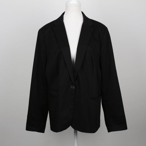 Foschini Black Single-Button Notch Lapel Tailored Blazer – Size 18