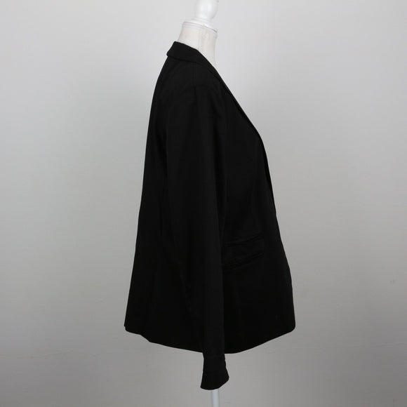 Foschini Black Single-Button Notch Lapel Tailored Blazer – Size 18