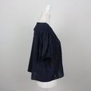 Truworths Navy Broderie Anglaise Puff-Sleeve Cropped Blouse – Size 42-2