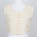 Cream Swiss Dot Sleeveless Button-Front Cropped Top – Size S-3