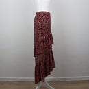 Primark Burgundy Ditsy Floral Tiered Chiffon Maxi Skirt – Size 40-2