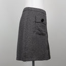 Salt & Pepper Herringbone Tweed High-Waist A-Line Mini Skirt with Flap Pockets – Size 38-3