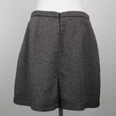 Salt & Pepper Herringbone Tweed High-Waist A-Line Mini Skirt with Flap Pockets – Size 38-4