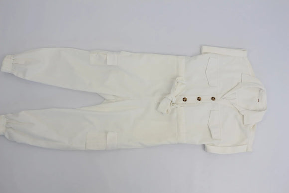 White denim jumpsuit