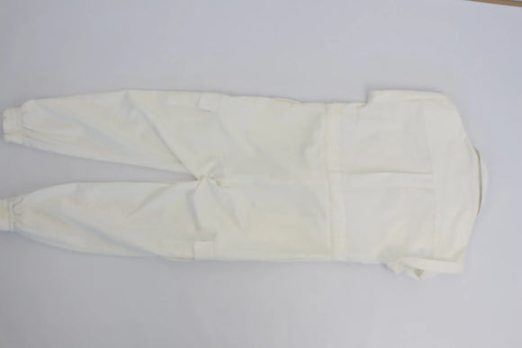 White denim jumpsuit