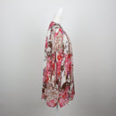 Queenspark Pink & Brown Retro Floral Paisley Patchwork Print Long-Sleeve Tunic Blouse – Size XXL-2
