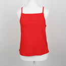 Tomato Red Square-Neck Spaghetti Strap Linen Cami Top – Size S-1