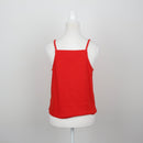 Tomato Red Square-Neck Spaghetti Strap Linen Cami Top – Size S-3