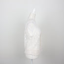 Cream Floral Crochet Lace Overlay Scoop-Neck Sleeveless Cropped Top – Size L-3