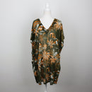 H&M Olive Green Tropical Palm Print V-Neck Kaftan Beach Cover-Up – Size M-1