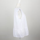 White Broderie Anglaise Flutter-Sleeve Tiered Peplum Blouse – Size M-3