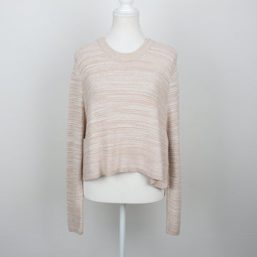 Cotton On Oatmeal Space-Dye Textured Knit Crew-Neck Cropped Sweater – Size S