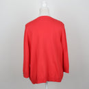 Milady's Coral Floral Sequin & Embroidered Shoulder Detail Open-Front Knit Cardigan – Size 2XL-4