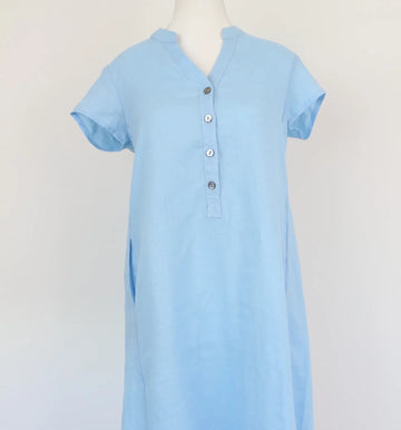 Light Blue Mandarin Collar Dress | Brand New