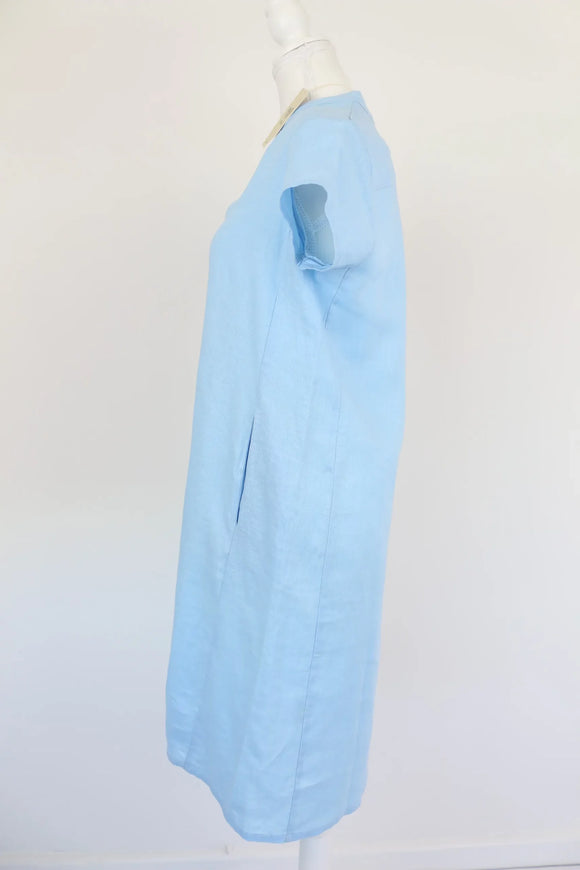Light blue dress - mandarin collar shirt