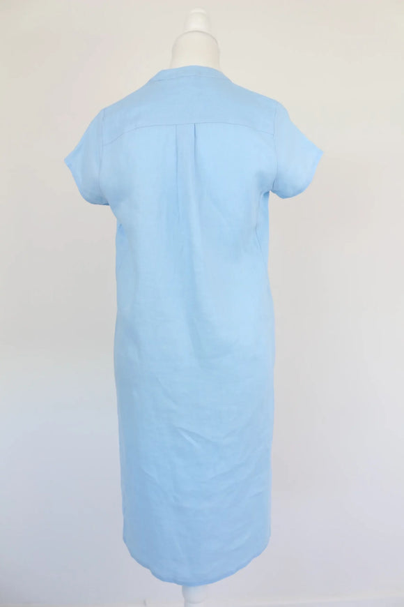 Light blue dress - mandarin collar shirt
