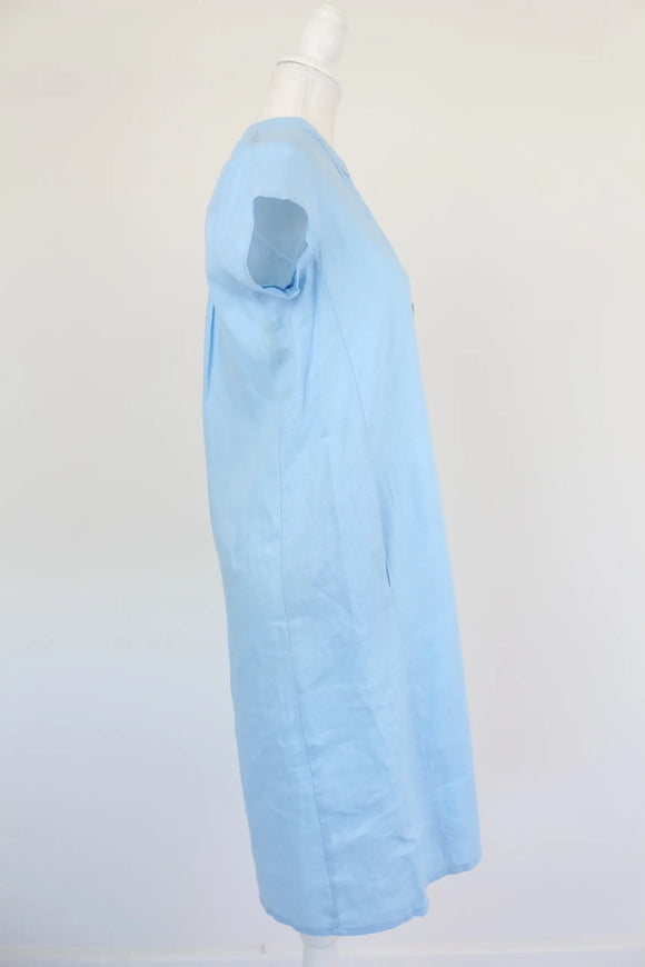 Light blue dress - mandarin collar shirt