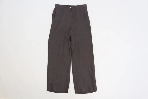 Charcoal wide leg 100% linen pants