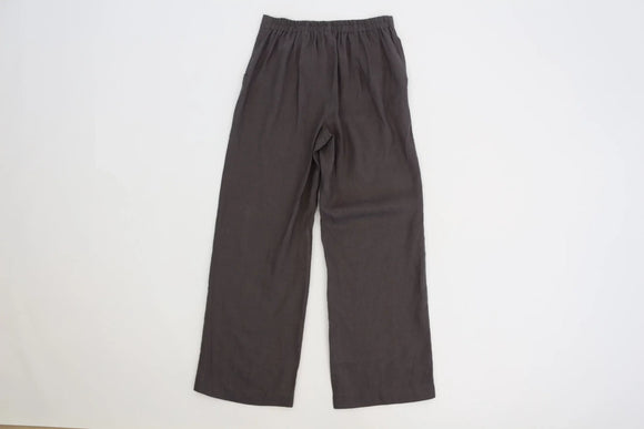 Charcoal wide leg 100% linen pants